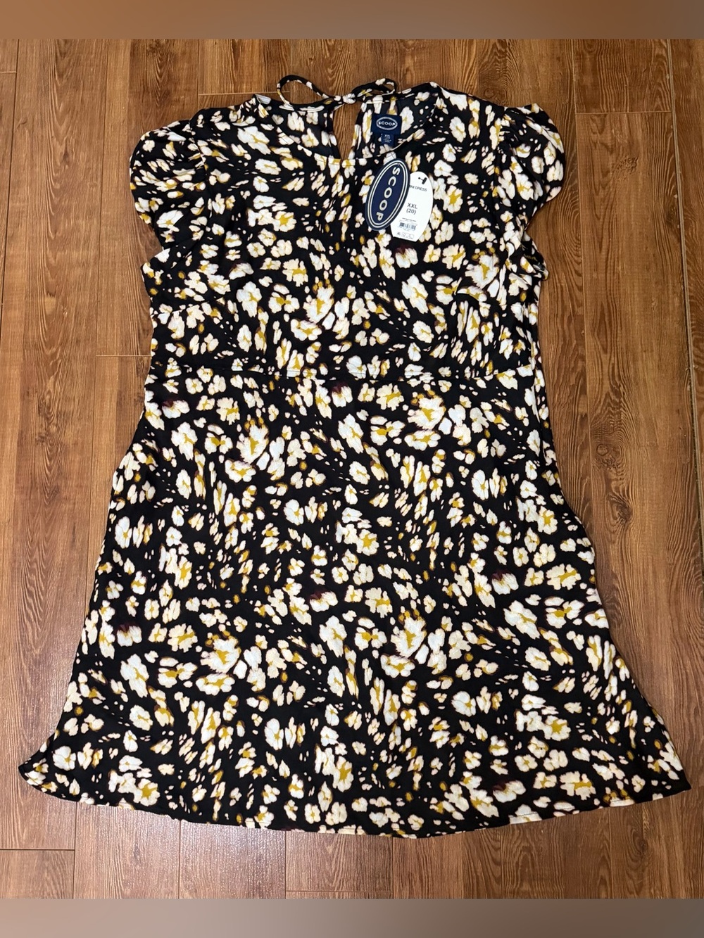 Women’s Tie Back Mini Dress by Scoop - Floral Print -Size XXL (20) - New w/ Tags